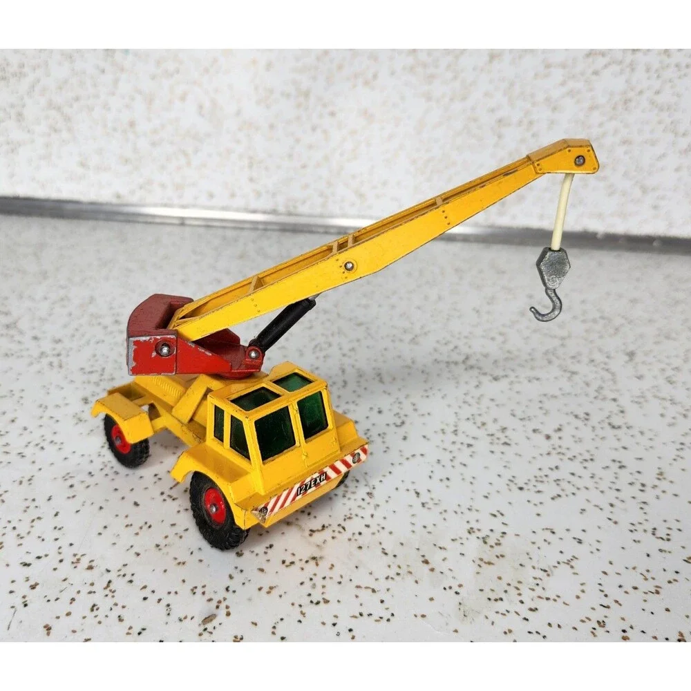 Vintage MATCHBOX KING SIZE 1960s Diecast Taylor Jumbo Crane No. 14 Yellow & Red